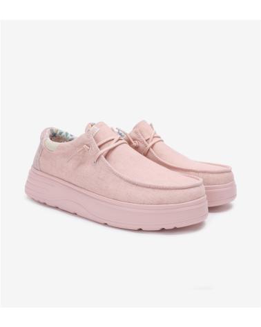 Nauticos pour Femme WALK IN PITAS 54 DAISY ZAPATO WALLABI DE MUJER DE ALGODON LINO - ROSA