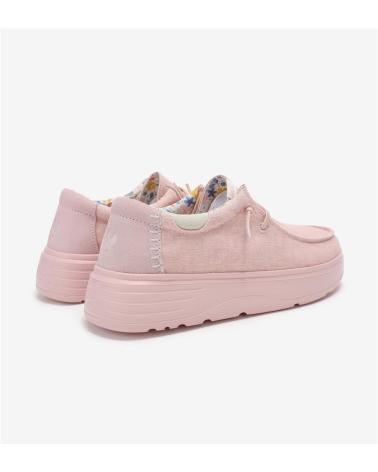 Nauticos pour Femme WALK IN PITAS 54 DAISY ZAPATO WALLABI DE MUJER DE ALGODON LINO - ROSA