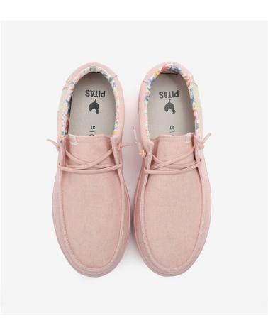 Nauticos pour Femme WALK IN PITAS 54 DAISY ZAPATO WALLABI DE MUJER DE ALGODON LINO - ROSA