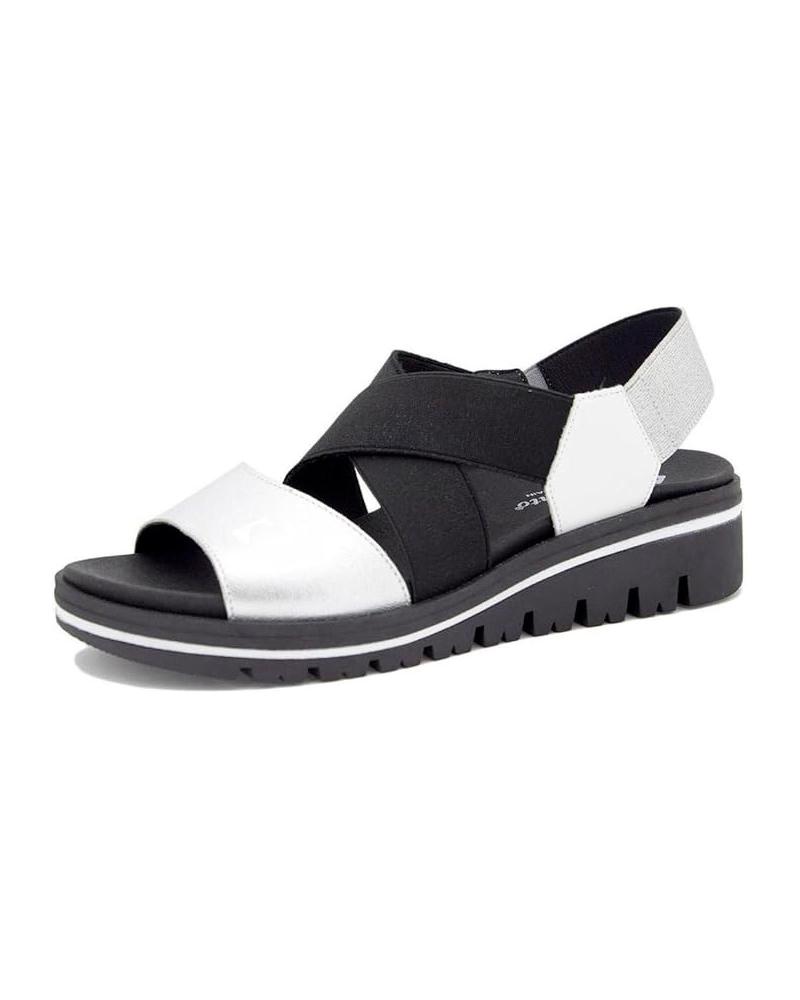 Sandali per Donna PIESANTO SANDALIA ELASTICOS CRUZADOS PLATEADO