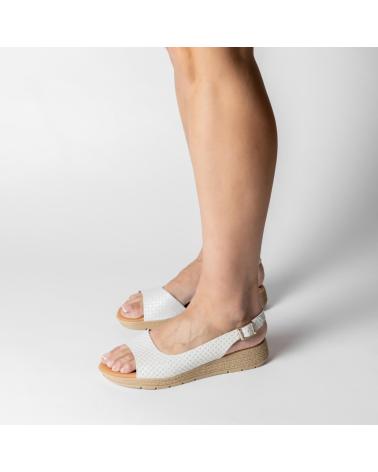 Sandálias de Mulher MARILA SANDALIA DE PIEL PARA MUJER CON CUNA BAJA PARADISE BLANCO