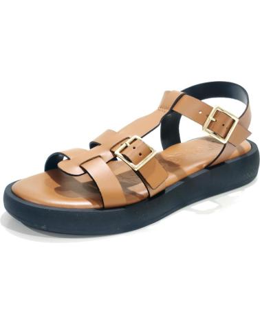 Sandalias de Mujer WONDERS SANDALIA CASUAL DE PIEL CON SUELA DE GOMA CUERO