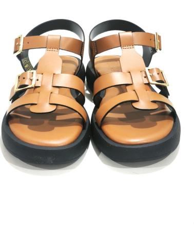 Sandalias de Mujer WONDERS SANDALIA CASUAL DE PIEL CON SUELA DE GOMA CUERO