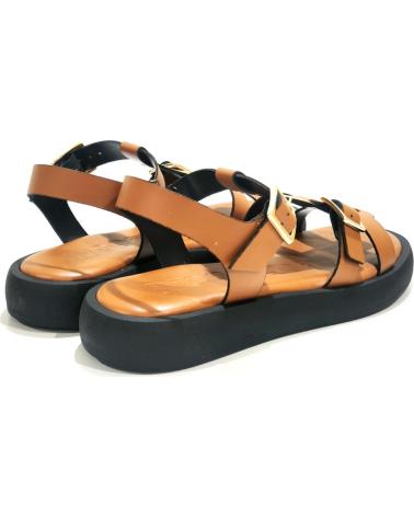 Sandalias de Mujer WONDERS SANDALIA CASUAL DE PIEL CON SUELA DE GOMA CUERO