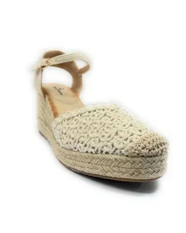 Sandales pour Femme CHIC VISION ESPADRILLES BRODÉES AVEC TALON COMPENSÉ ET BOUCLE BEIGE