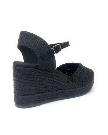 Sandalen für Damen CHIC VISION ESPADRILLES-SANDALEN MIT KEILABSATZ UND SCHNALLE NEGRO