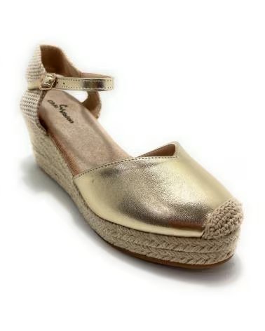 Sandales pour Femme CHIC VISION ESPADRILLES À TALON COMPENSÉ ET BRIDE BOUCLE AMARILLO