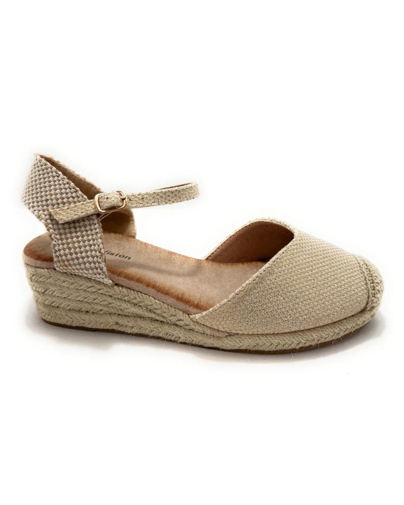 Sandálias de Mulher CHIC VISION ESPARDENAS MUJER CUNA BAJA TEJIDO HEBILL AMARILLO