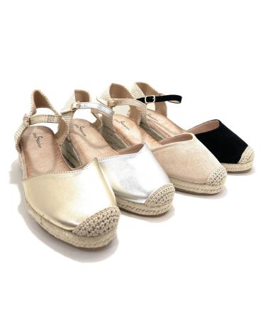 Sandálias de Mulher CHIC VISION ESPARDENAS CUNA MEDIA CORTE PICO HEBILLA AMARILLO