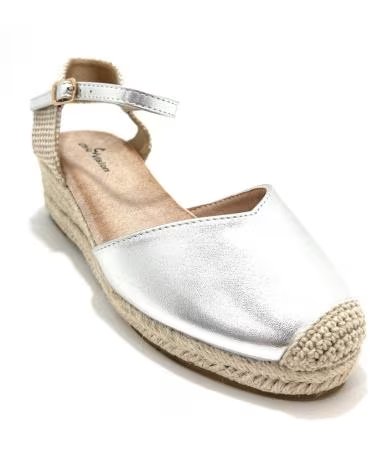 Sandálias de Mulher CHIC VISION ESPADRILLES CUNHA MÉDIA CORTE EM V FIVELA PRATEADO PLATEADO