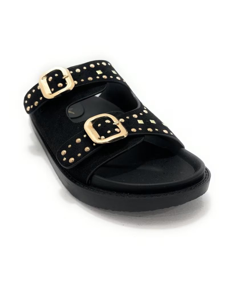 Chaussures pour Femme KISS LEISS SABOTS AVEC BOUCLES ET RIVETS CONFORT NEGRO