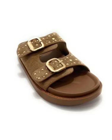 Sapatos de Mulher KISS LEISS TAMANCOS FEMININOS COM FIVELAS E REBITES CONFORTO MORADO