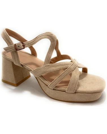 Sandali per Donna KISS LEISS SANDALIAS MUJER TACON-PLATAFORMA TIRAS V BEIGE