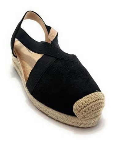 Sandales pour Femme KISS LEISS POUR ESPADRILLES À COMPENSÉ ET ÉLASTIQUES RELAX NEGRO