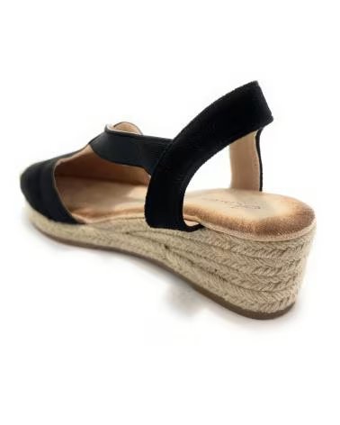 Sandales pour Femme KISS LEISS POUR ESPADRILLES À COMPENSÉ ET ÉLASTIQUES RELAX NEGRO