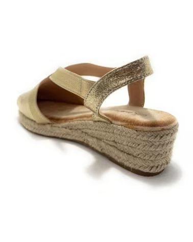 Sandalias de Mujer KISS LEISS ESPADRILLES CON CUNA DE CUERDA Y ELÁSTICOS AMARILLO