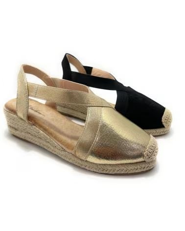 Sandalias de Mujer KISS LEISS ESPADRILLES CON CUNA DE CUERDA Y ELÁSTICOS AMARILLO