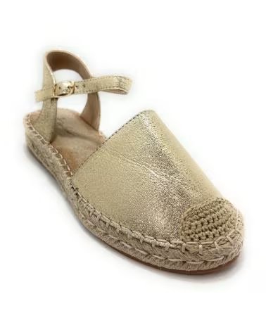 Sandálias de Mulher KISS LEISS ESPADRILLES CUNHA BAIXA COM FIVELA AMARILLO