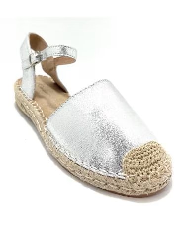 Sandálias de Mulher KISS LEISS ESPADRILHAS COM CUNHA BAIXA E FIVELA PLATEADO