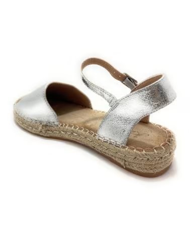 Sandálias de Mulher KISS LEISS ESPADRILHAS COM CUNHA BAIXA E FIVELA PLATEADO