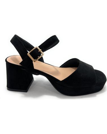 Sandali per Donna KISS LEISS SANDALIAS MUJER VESTIR TACON PLATAFORMA NEGRO