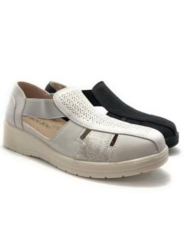Schuhe für Damen TONI PONS KOMFORTSCHUHE MIT GUMMIZUG UND LOCHMUSTER GRIS