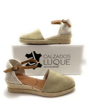 Sandales pour Femme PONNY POUR ESPARDEÑAS EN CUIR À PETIT TALON COMPENSÉ ET BOUCLE BEIGE