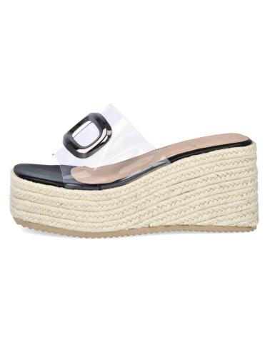 Sandali per Donna L&R SHOES CUNAS DE ESPARTO LR SHOES MDCH900 PARA MUJER EN COLOR NEGRO NEGRO