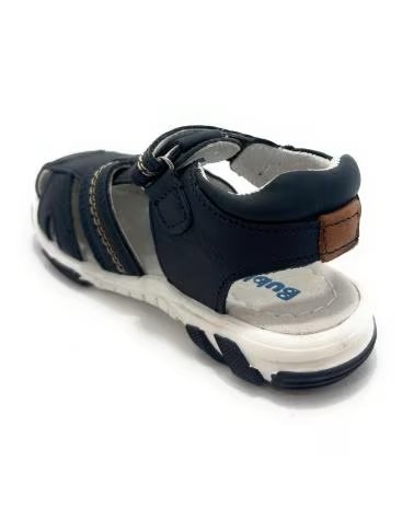 Sandales pour Homme BUBBLE BOBBLE EN CUIR AVEC FERMETURE VELCRO ET BOUT FERMÉ AZUL