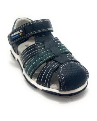 Sandales pour Homme BUBBLE BOBBLE EN CUIR AVEC FERMETURE VELCRO ET BOUT FERMÉ AZUL