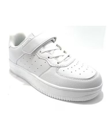 Sneaker für Herren DEMAX CLASSIC SCHUL-SNEAKER MIT ELASTISCHEM SCHNÜRSENKEL WEISS BLANCO