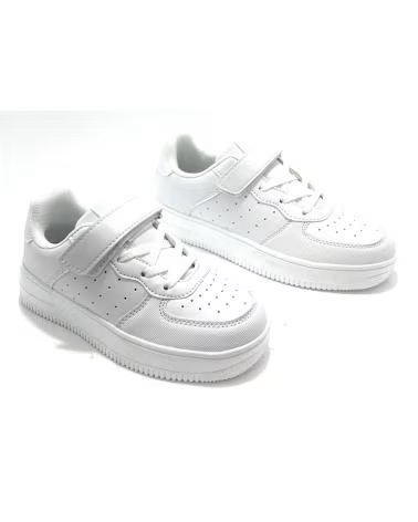 Sneaker für Herren DEMAX CLASSIC SCHUL-SNEAKER MIT ELASTISCHEM SCHNÜRSENKEL WEISS BLANCO