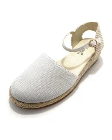 Sandales pour Fille BUBBLE BOBBLE ESPADRILLES POUR AVEC COMPENSÉ ET BRIDE BLANCO