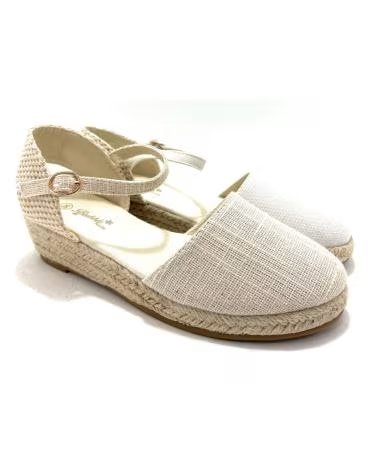 Sandales pour Fille BUBBLE BOBBLE ESPADRILLES POUR AVEC COMPENSÉ ET BRIDE BLANCO