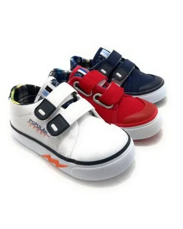 Zapatos de Hombre BUBBLE BOBBLE ZAPATILLAS DE LONA CON TIRA ADHESIVA ROJO