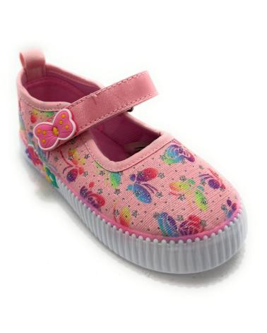 Zapatos de Niña BUBBLE BOBBLE MERCEDITAS LONA NINA TIRA ADHESIVA DIBUJ ROSA