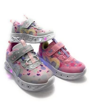 Sportivo per Uomo BUBBLE BOBBLE SNEAKER BAMBINA CON LUCI CHIUSURA LACCI E VELCRO ROSA