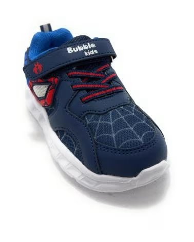 Deportivas de Niña y Niño BUBBLE BOBBLE ZAPATILLAS CON LUZ Y CORDONES ESTILO SPIDER AZUL