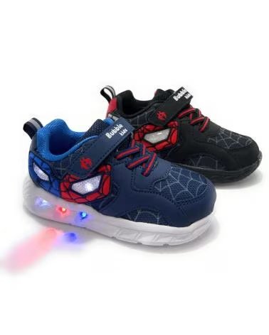 Deportivas de Niña y Niño BUBBLE BOBBLE ZAPATILLAS CON LUZ Y CORDONES ESTILO SPIDER AZUL