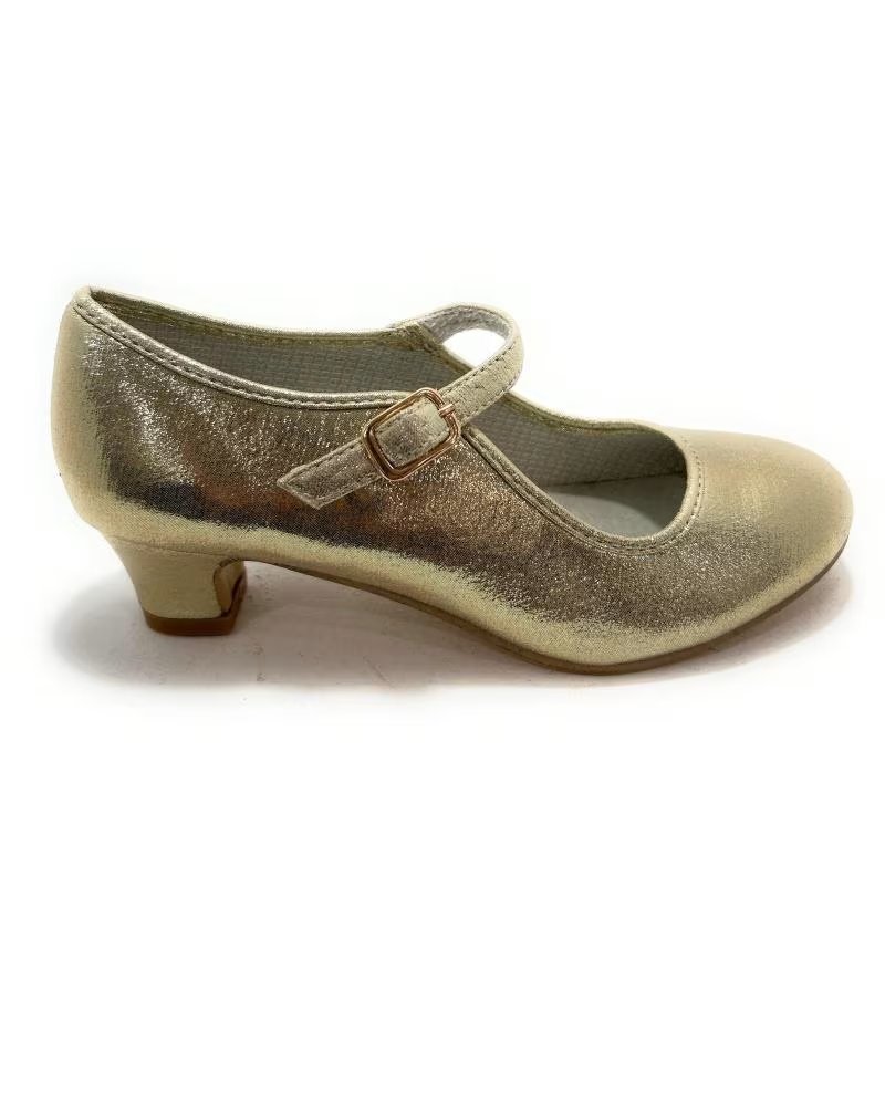 BUBBLE BOBBLE ZAPATOS NINA FLAMENCA TACON CORREA-HEBIL AMARILLO