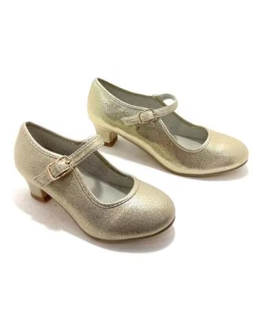 BUBBLE BOBBLE ZAPATOS NINA FLAMENCA TACON CORREA-HEBIL AMARILLO