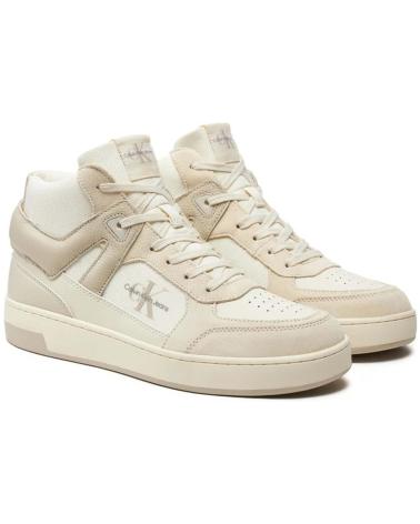 Sneaker für Herren CALVIN KLEIN ZAPATILLAS JEANS CUP MID LACEUP LTH PARA HOMBRE EN COLOR BEI BEIGE
