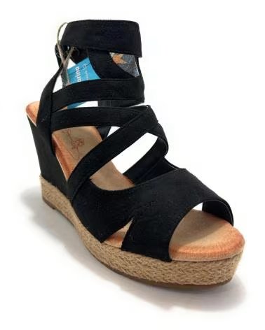 Sandálias de Mulher MANDARINA ESPADRILLES COM CUNHA E FECHO NO TORNOZELO NEGRO