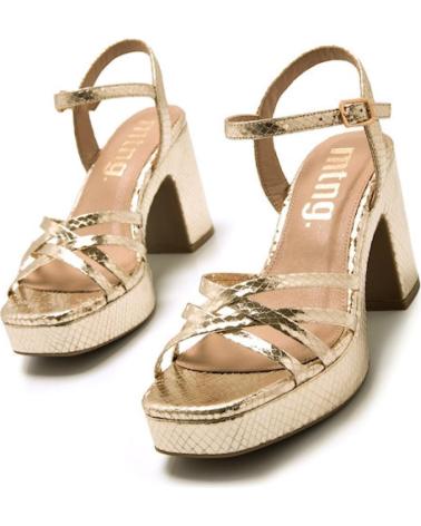 Sandalen-De-Mujer-MTNG-SANDALIAS-MUSTANG-TACON-TIRAS-SERPIENTE-AMARILLO