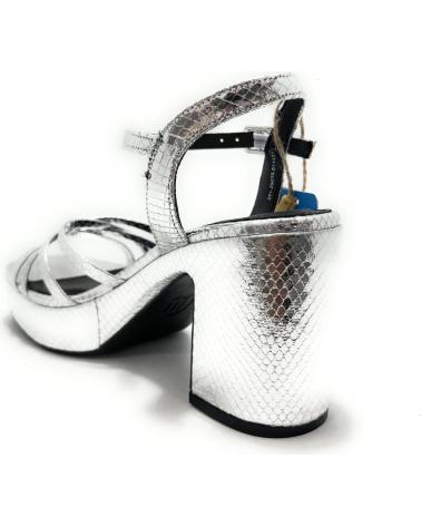 Sandalias de Mujer MTNG SANDALIAS MUSTANG TACON TIRAS SERPIENTE PLATEADO