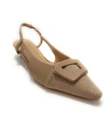 Zapatos de Mujer BUONAROTTI SALÓN DESTALONADOS TACÓN BAJO CON HEBILLA MARRóN