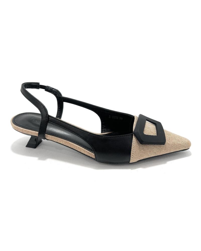 Zapatos de Mujer BUONAROTTI ZAPATOS SALON DESTALONADO TACON BAJO VES NEGRO