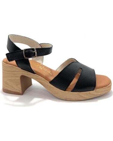 Sandalias de Mujer DUENDY SANDALIAS MUJER TACON PIEL HEBILL NEGRO