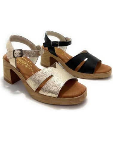 Sandalias de Mujer DUENDY SANDALIAS MUJER TACON PIEL HEBILL NEGRO