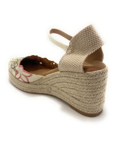 Sandálias de Mulher BUONAROTTI ESPARDENAS CUNA-PLATAFORFA FLORES HEBILL BEIGE